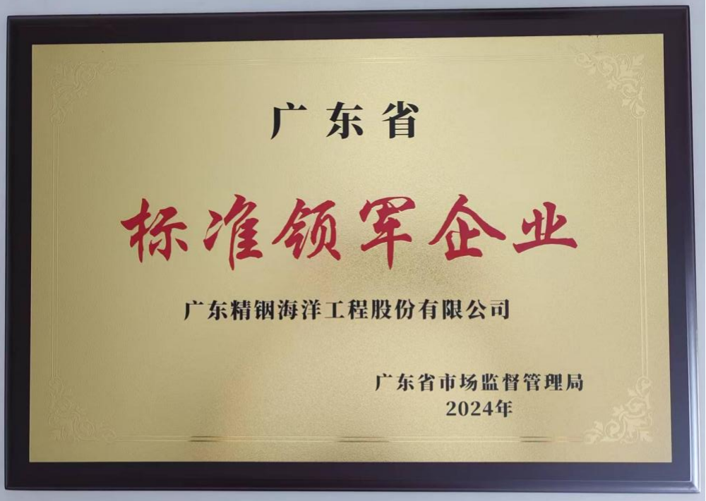全省首批！精銦海工獲評(píng)“廣東省標(biāo)準(zhǔn)領(lǐng)軍企業(yè)”榮譽(yù)稱號(hào)